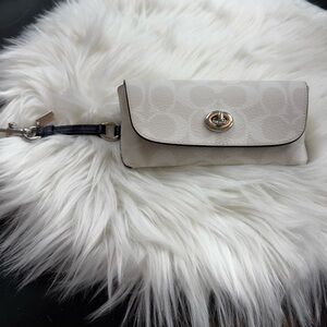 Coach white glasses case